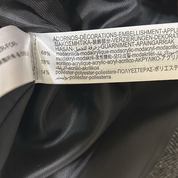 Zara Black/Gray Removable Faux Fur Collar Blazer/Jacket(Size Medium) - Picture 9 of 13